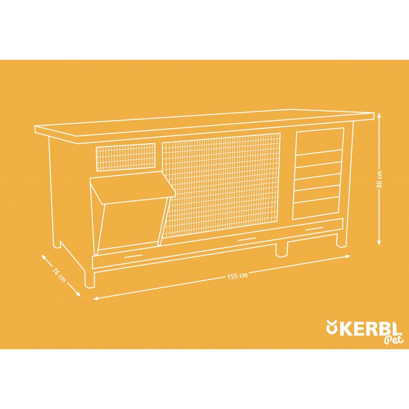 Rozměry králíkárny Hutch XXL Vario