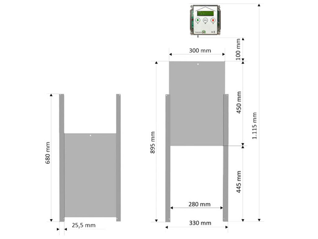 Automatické otevírání kurníku JOSTechnik HK-Bat 30x45 D – přední pohled