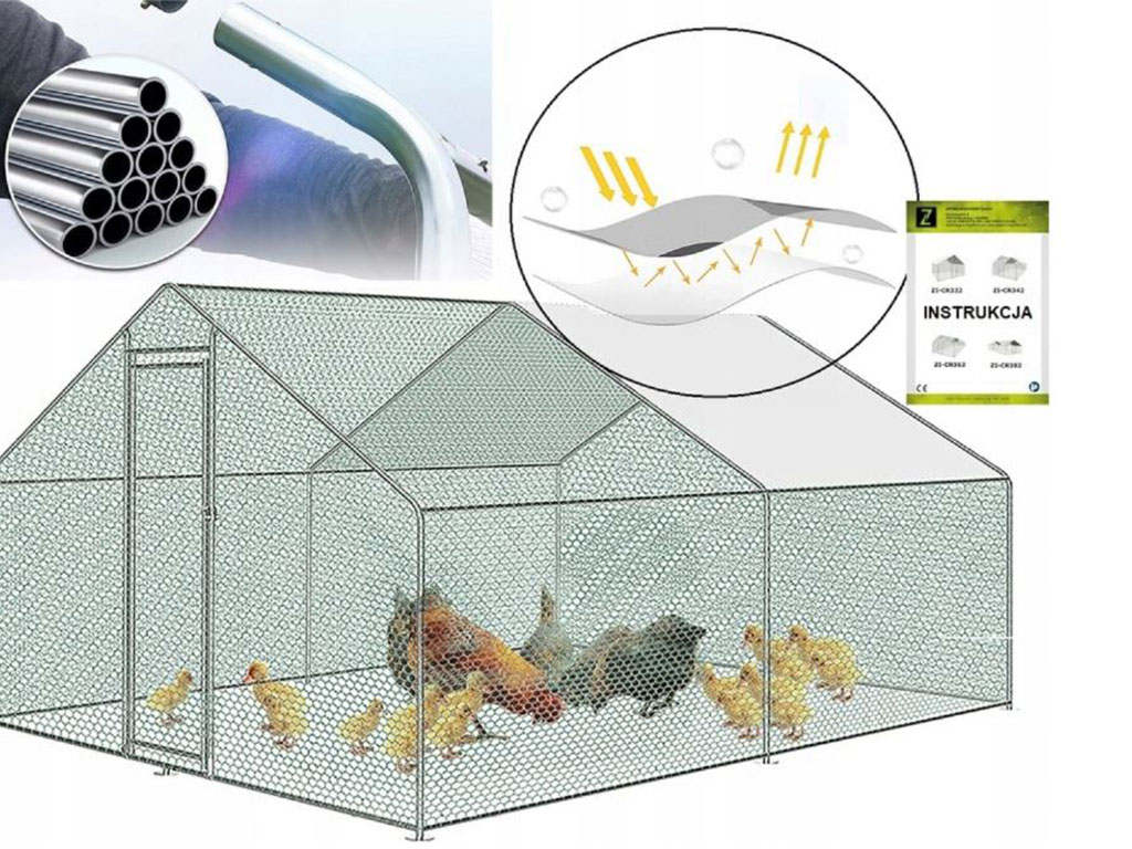 Výběh pro drůbež ZM 3x4x2,45m konstrukce