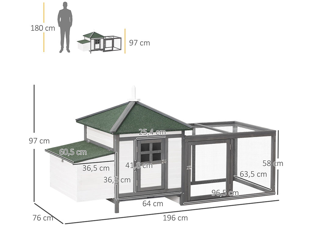Snáškové hnízdo kurníku PAWHUT D51-092GY