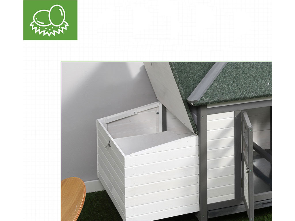 Kurník pro slepice PAWHUT D51-092GY - celkový pohled