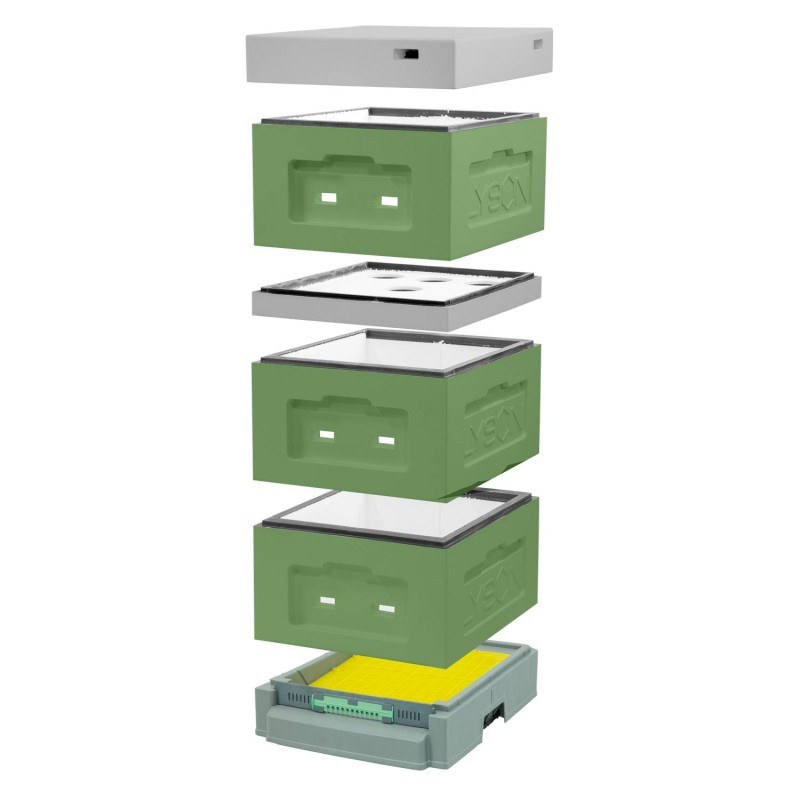 Kompletní sestava úlu 39x24 plastové dno celadon