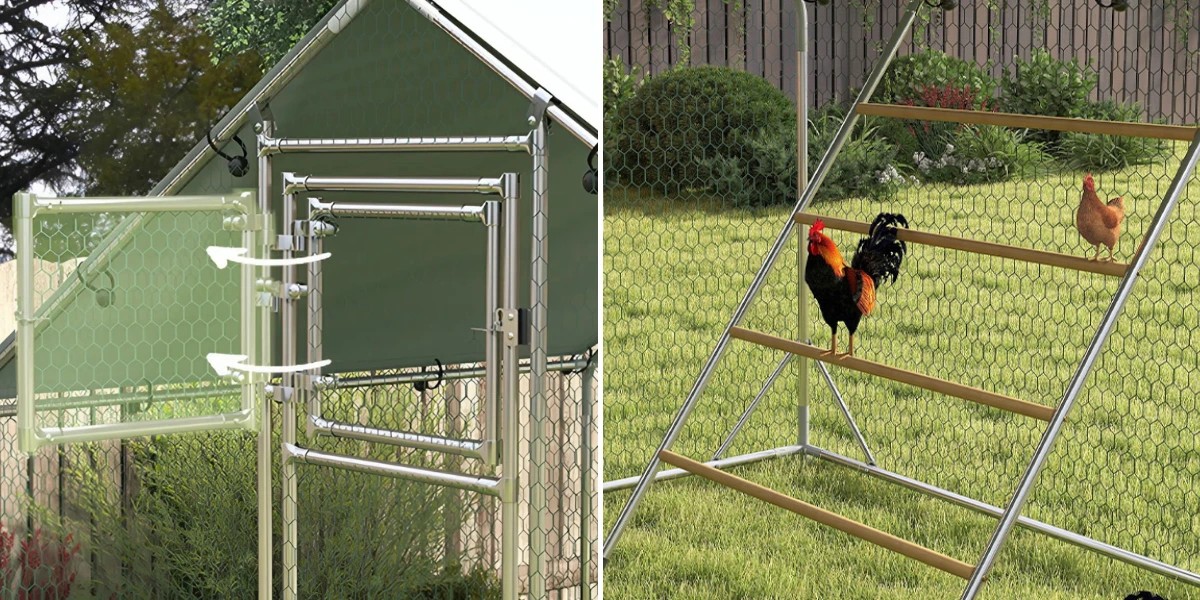 Výběh pro drůbež PAWHUT D51-436V03SR – celkový pohled