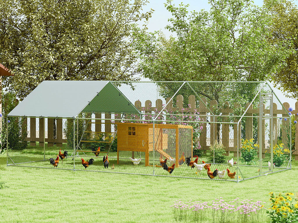 Výběh pro drůbež PAWHUT – branka a konstrukce