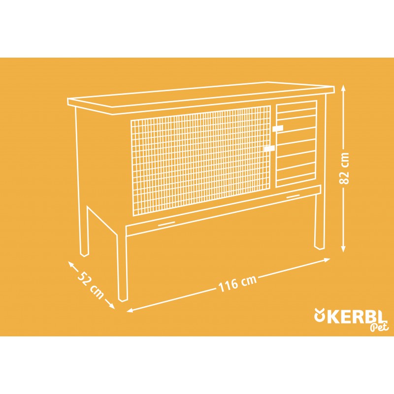 KERBL Králíkárna Buddy – detail konstrukce